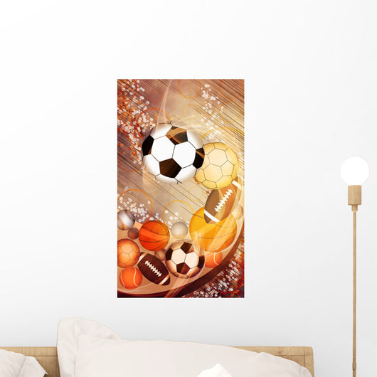 Sport balls background Wall Mural