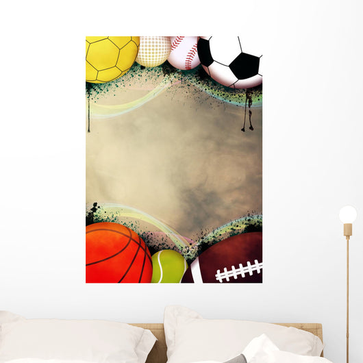 Sport balls background Wall Mural