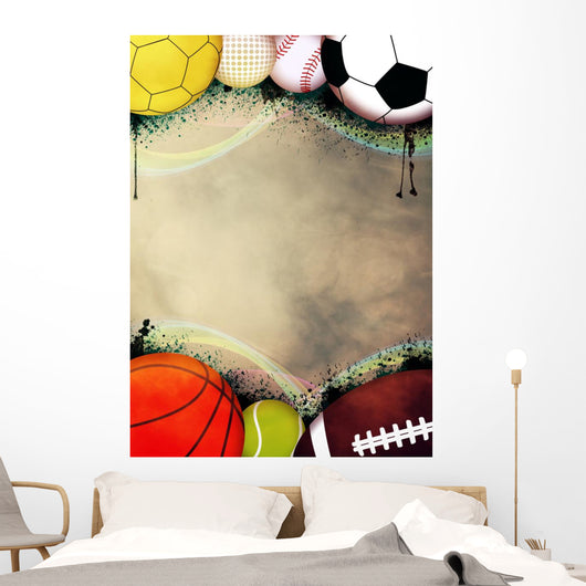 Sport balls background Wall Mural
