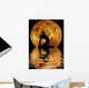 woman doing yoga on water background Wall Mural