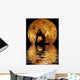 woman doing yoga on water background Wall Mural