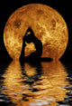 woman doing yoga on water background Wall Mural