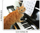 Cute Piano Cat Wall Mural
