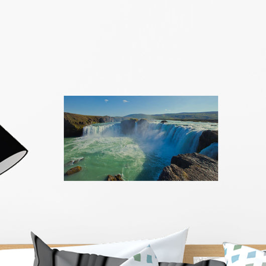 Beautiful vibrant panorama picture with a view on icelandic wate Wall Mural