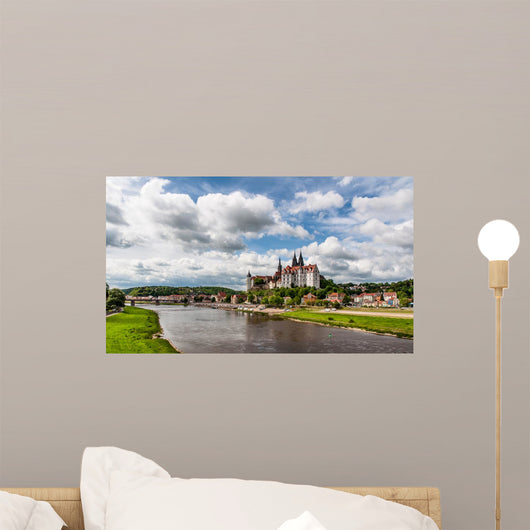Meissen Castle and Elbe river panorama Wall Mural