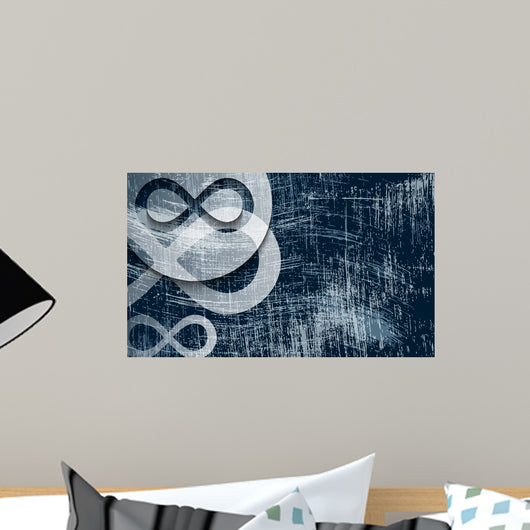 transparent infinity symbol and scratched background Wall Mural