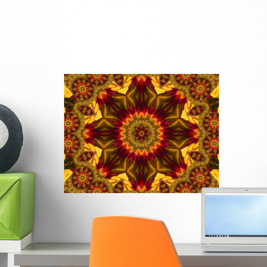 Christmas Flower Mandala Wall Mural