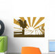 Silhouette Cockerel Crowing Farm Wall Decal