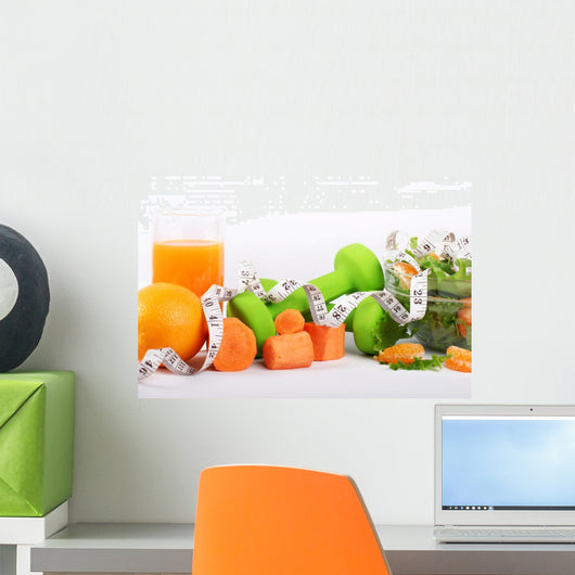Fitness concept of a light gray background Wall Mural