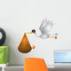 Baby Stork Birthday Wall Decal