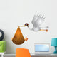 Baby Stork Birthday Wall Decal