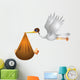 Baby Stork Birthday Wall Decal