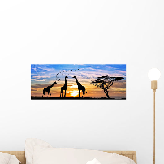 safari por el atardecer de africa Wall Mural