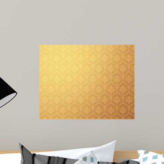 Floral Pattern Gold Wallpaper Wall Decal