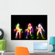 Dancing girls silhouettes, neon lights Wall Mural