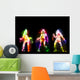 Dancing girls silhouettes, neon lights Wall Mural