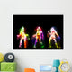 Dancing girls silhouettes, neon lights Wall Mural