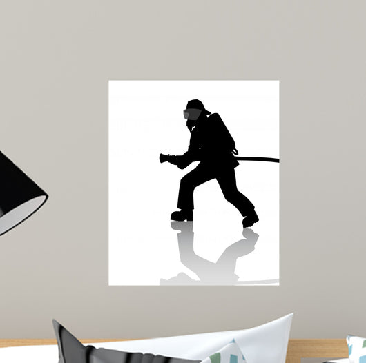 Silhouette Firefighter Action