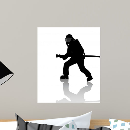 Silhouette Firefighter Action