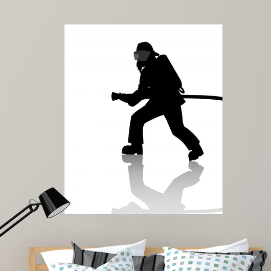 Silhouette Firefighter Action