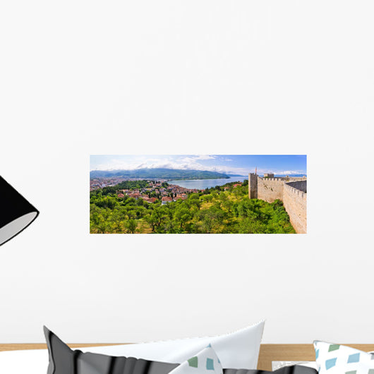 Old ruins of castle in Ohrid, Macedonia Wall Mural