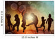 Dancing children silhouettes Wall Mural