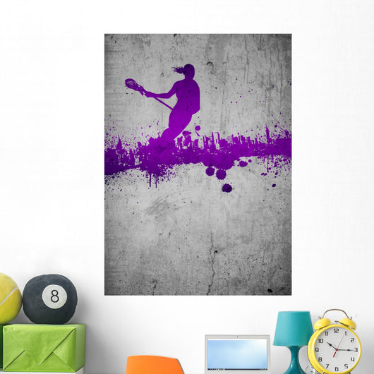 Grunge Lacrosse Background Wall Mural