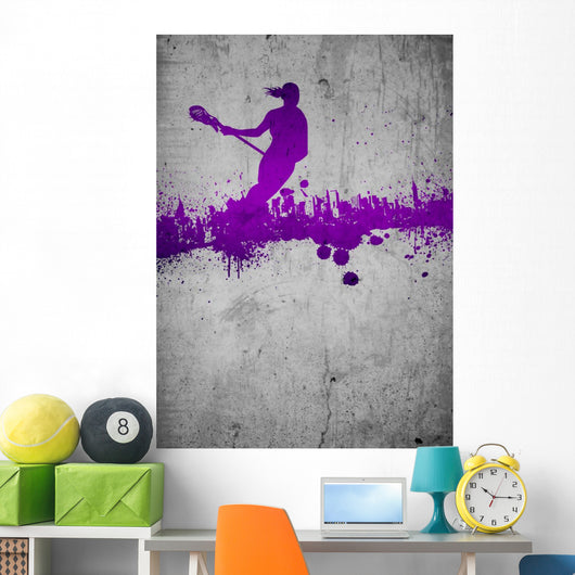 Grunge Lacrosse Background Wall Mural