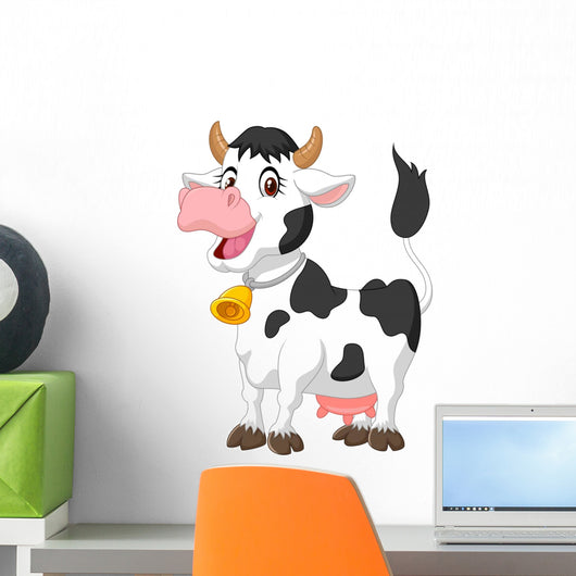 Happy cartoon cow Wall Decal