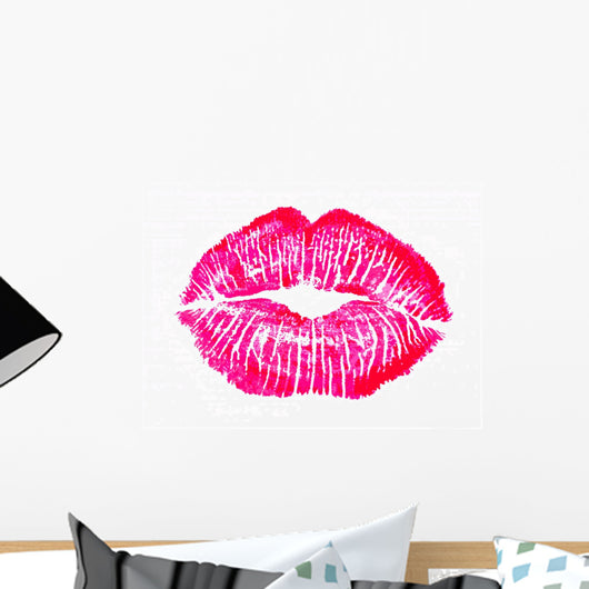 Kiss Lips Lip Print Pink Red Mouth Wall Decal