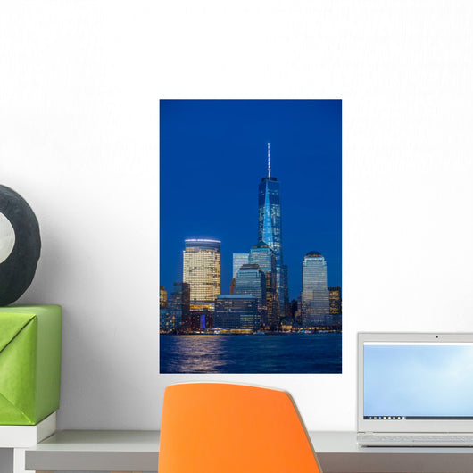 Manhattan Skyline from Jersey at twilight, New York Wall Mural