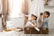 Boys in the image of sailors playing in her room Wall Mural