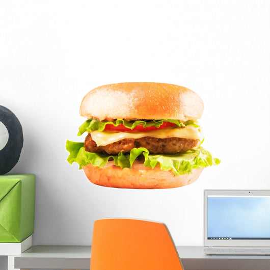 burger isolated on white Wall Decal