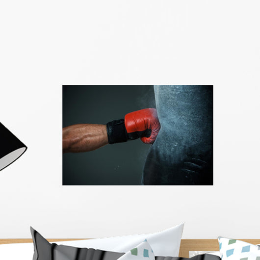 Boxing training and Punching bag Wall Mural