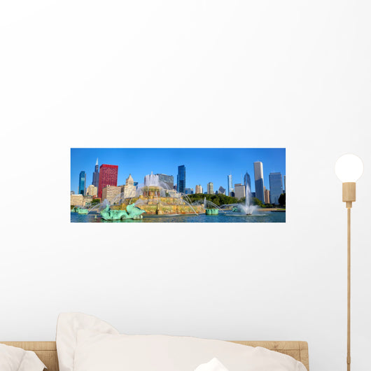 Buckingham Fountain panorama, Chicago, IL, US Wall Mural