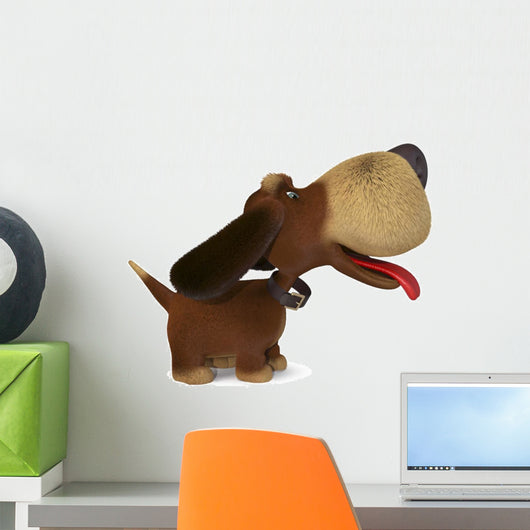 3d ridiculous dog Wall Decal