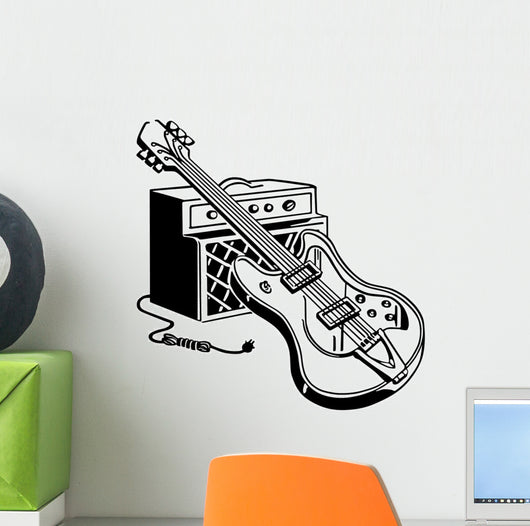 Electric Guitar And Amplifier Wall Decal