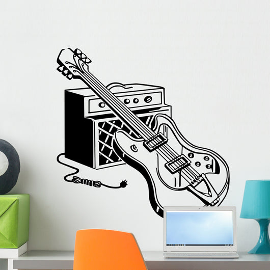 Electric Guitar And Amplifier Wall Decal