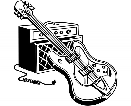 Electric Guitar And Amplifier Wall Decal