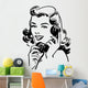 Cute Gal On The Phone Wall Decal