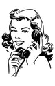 Cute Gal On The Phone Wall Decal