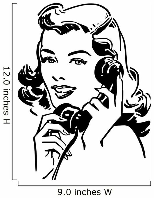 Cute Gal On The Phone Wall Decal
