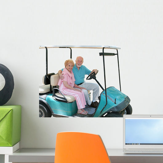 golf cart seniors isolated Wall Decal