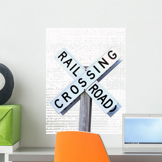 Rail Road Crossing Sign Wall Decal