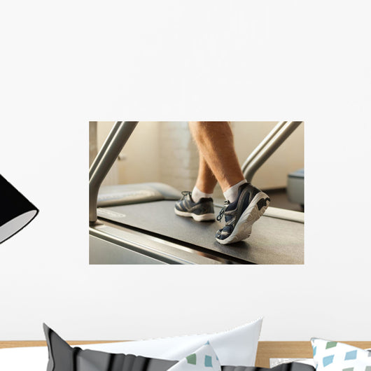 Exercising on treadmill Wall Mural
