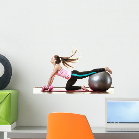 woman exercising Wall Decal