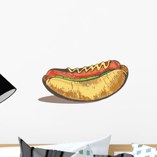 Hot dog. Fast food delicious Wall Decal