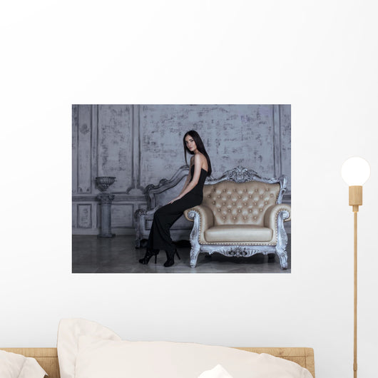 beauty young brunette woman in luxury home interior Wall Mural