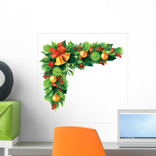 Christmas Fir Garland White Wall Decal