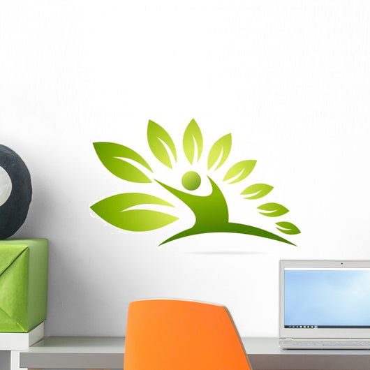 Natural fit wellness logo design, active fitness concept Wall Decal